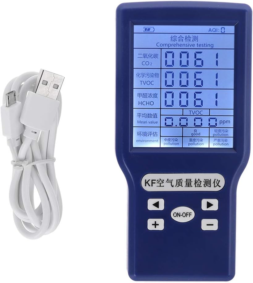 fivekim Co2 Ppm Meters Tvoc Hcho Aqi Carbon Dioxide Detector Gas Analyzer Protable Air Quality Tester