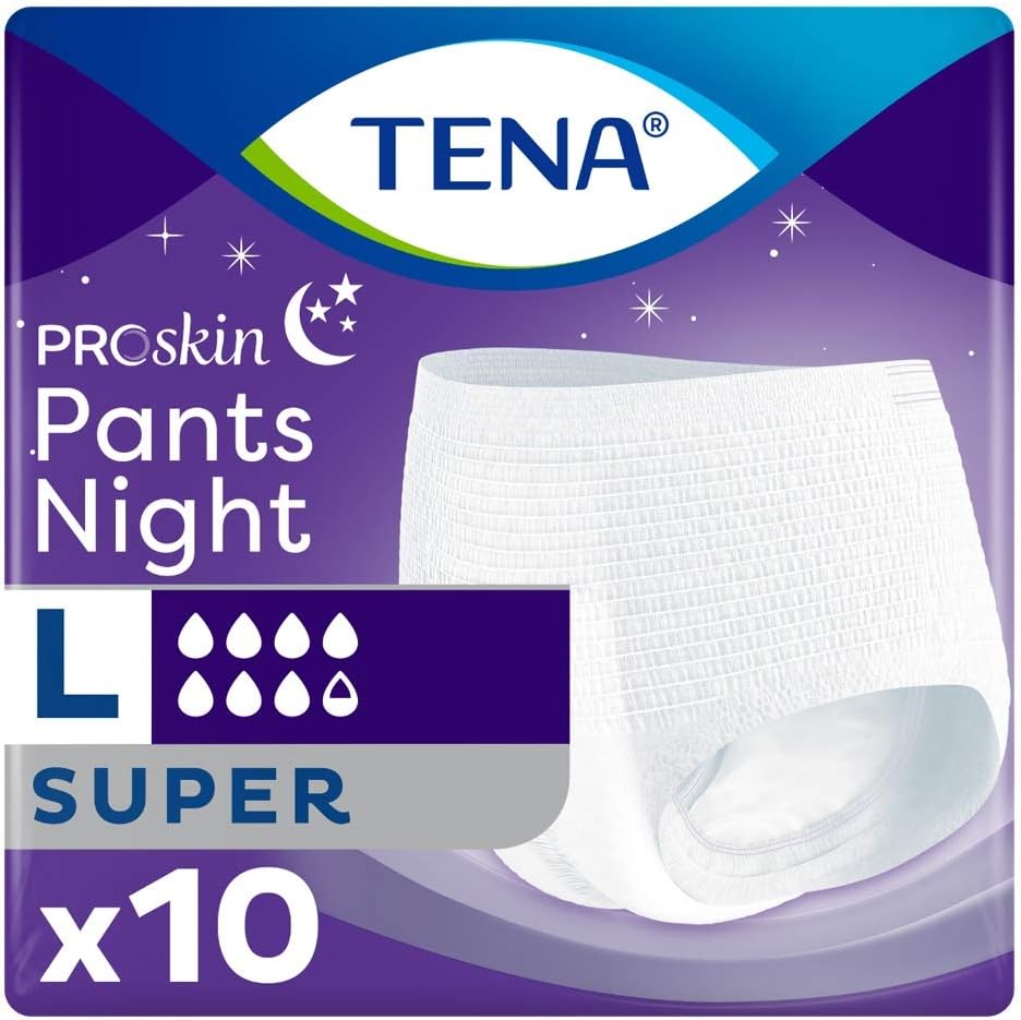 TENA Pants Super Night - Size L, 10 Pieces, High Absorbency