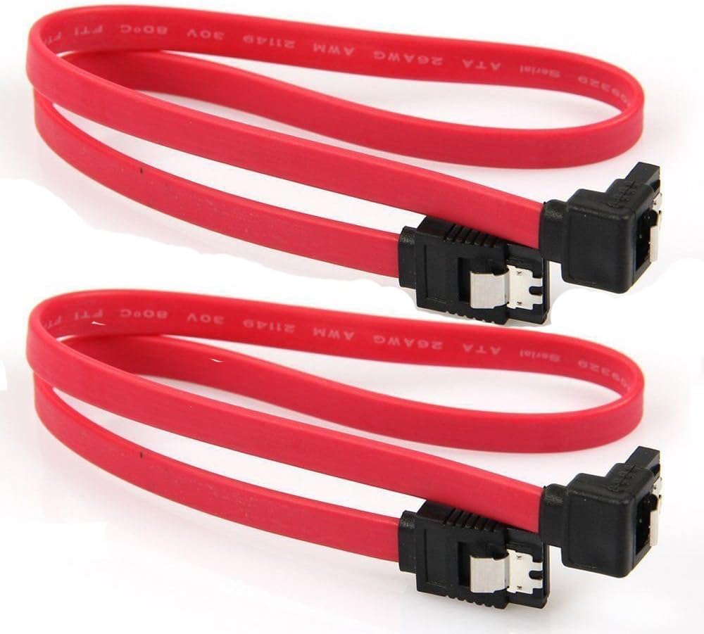 TOTOVIN 90 Degree Right-Angle 6.0 Gbps SATA III SATA 3.0 Data Cable for SATA HDD SSD(2Pack)