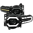 Spec-D Tuning Black Smoke Projector Headlights w/LED Sequential Turn Signals and Startup Animation Compatible with 2007-2014 Toyota FJ Cruiser, Left + Right Pair Headlamp Assembly