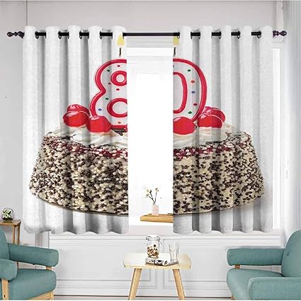 Amazon Com Duommhome 80th Birthday Bedroom Windproofcurtain
