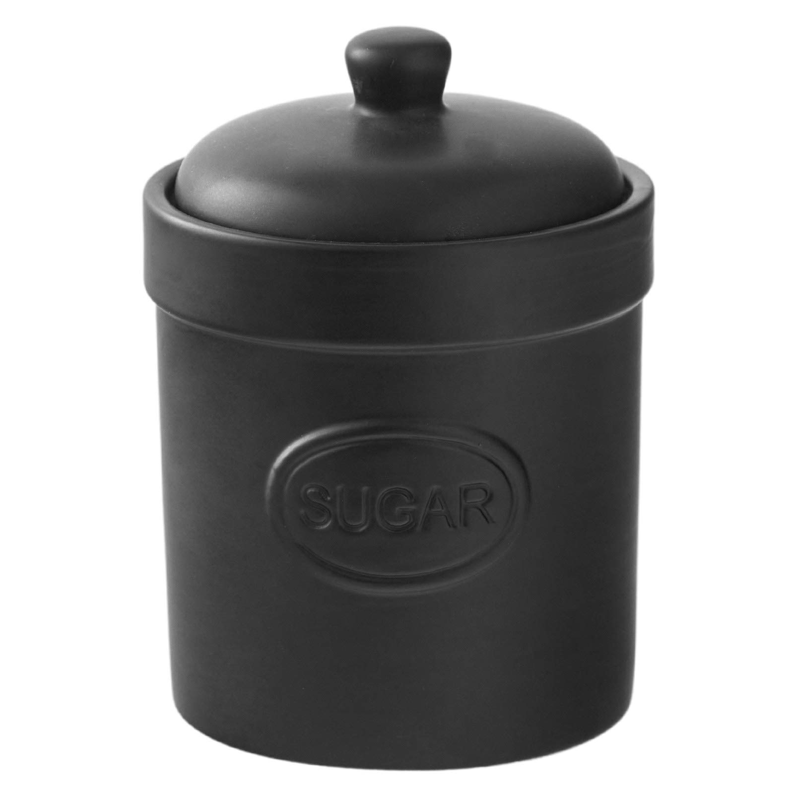 BIA - Sugar Canister - Matte Black - Matte Storage Jar - Stoneware Kitchen Storage - Kitchen Storage & Organisation - Available in White and Black
