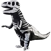 Skeleton Dinosaur Inflatable Costume, Halloween Dinosaur Cosplay Blow Up Suit Fancy Dress For Adult