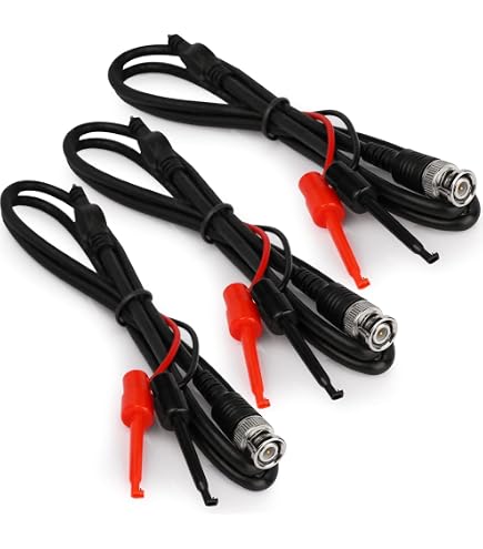 2x Hakenclip-Sondenkabel Mit BNC – Für Oszilloskop, 50Ω, Testkabel Mit Bananenstecker