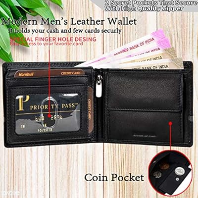 Hornbull Denial Black Mens Leather Wallet Premium Quality Leather Wallet for Mens & RFID