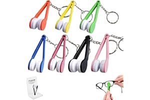 Portable Cleaning Tongs for Eyeglasses, Mini Glasses Cleaner with Keychain, Soft Brush Cleaning Clip for Sunglasses, Compact 