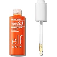 e.l.f. SKIN Bright Icon Vitamin C + E + Ferulic Serum, Brightening & Soothing Face Serum, Helps Even Skin Tone, Vegan & Cruel