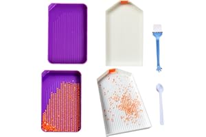 SUWAND 4 Pieces Large Diamond Painting Tray,Big Bead Sorting Trays Organizer,Diamond Art Kit Accessories, Storage Containers Tools for DIY Gem Art Craft,Rhinestone Plate Tray
