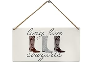 Mtrgdn Trendy Long Live Cowgirls,Preppy Retro Western Cowgirl Wood Wall Decor, Wooden Sign Plaque Wall Hanging for Girls Room College Dorm Bedroom 12x6 inch