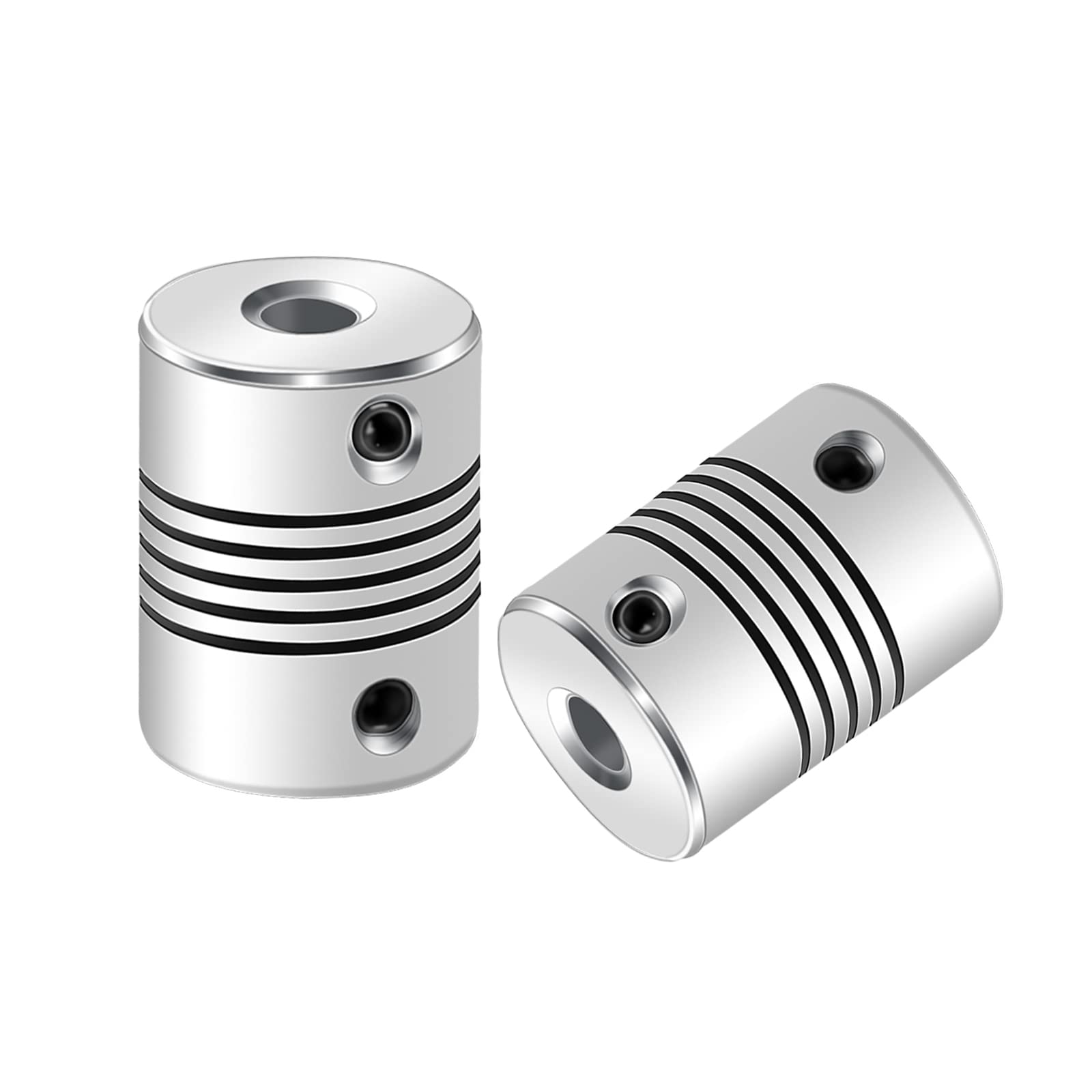 Aopin Flexible Beam Couplings 6mm to 6mm Shaft for 3D Printer, Length 25mm / 1" Coupler Motor Connector Casing Joint, Great Apply for Car Model Shaft, CNC Machine, Motor Guide, DIY Encoder 2 Pcs