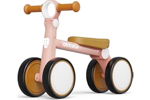 allobebe Balance Bike, Upgraded 12-36 Months Toddler Bike for 1 Year Old Boys Girls, 3 Levels Adjustable Seat and Handlebar, 