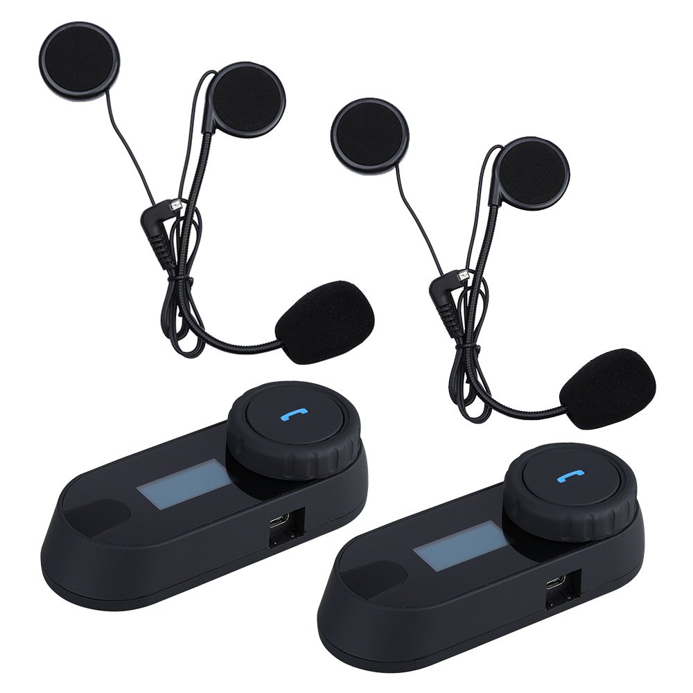 Uphig TCOM SC Intercomunicador de Casco de Motocicleta Bluetooth Pantalla LCD Headset?Radio
