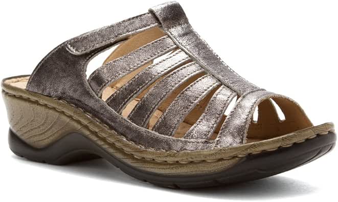 Amazon.com | Josef Seibel Women's, Claudia Slide Sandal Basalt Metallic 3.7 M | Shoes