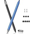 MEKO 3 in 1 Stylus Pens for Touch Screens, High Sensitivity & Precision Capacitive Stylus Pencil for Apple iPad iPhone Tablets Samsung Galaxy All Universal Touchscreen Devices (2 Pack-Black/Blue)