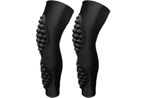 Topeter Crashproof Knee & Calf Pads for Boys and Girls, Thigh & Shin Protector Gear for Football, Wrestling, Basketball, 2 Pa