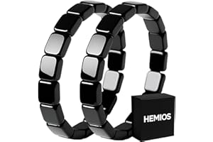 Hemios Hematite Bracelet Men, Natural Hematite Stone Beaded Stretch Hematite Bracelet - Reignites Masculine Energy, Boost Confidence & Energy, Inspirational Gift Jewelry