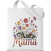 QYCFDXD Cute Canvas Tote Bag for Women, Aesthetic Reusable Grocery Shoulder Bag for Shopping Work Travel Totes Gifts