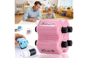 4-in-1 Math Roller Stamp for Kid,Addition Subtraction Multiplication Division PracticeTool,Randomized Digital RollerStamp,Ref