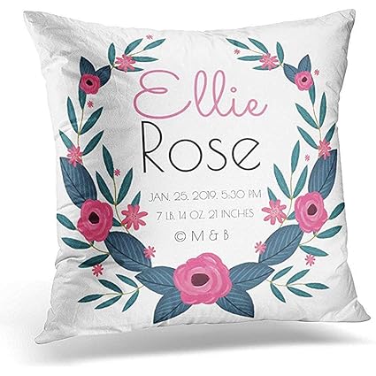 Amazon Com Anmbsk Throw Pillow Cover Floral Keepsake Personalized