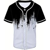 Kiptmug Print Baseball Jerseys for Men Sports Shirts Casual Baseball for Fans