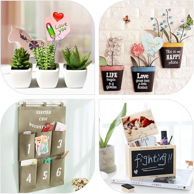 Rangements Pour Le Bureau Attache Memos En Forme Rond Et Cœur Zerodis Memo Clip En Metal Porte Cartes De Table Support Porte Photo Pour Decor De Gateau De Mariage 50 Pieces Forma A