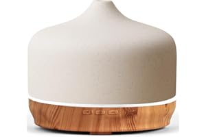 Porseme 500ml Ceramic Essential Oil Diffuser Aromatherapy Ultrasonic Cool Mist Humidifier 15-21 Running Hours Air Diffusers f