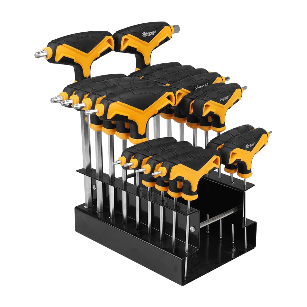 Hoteche - 18-Piece T-Handle Allen Key Set (Trox) Including Storage Box - Allen Key Set with Handle
