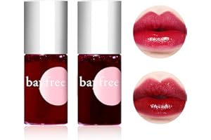 SULILY 2 Colors Lip Stain Tint,Plumping Mini Liquid Lipstick,Hydrating Moisturizing Lip Cheeks And Eyes,Waterproof&Long Lasting,Natural Glossy Korean Lip Tint Stain Easy Application, Non-Sticky(03+04)