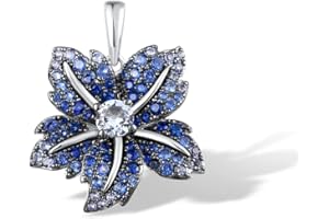 Santuzza Sterling Silver Gemstone Flower Pendant for Women