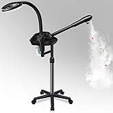 Professional Facial Steamer on Wheels, 2-in-1 Facial Steamers with 5X Magnifying Lamp, Facial Steamer for Facial Deep Cleaning, Facial Humidifier for Spa, Salon and at Home Use