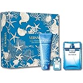 Versace Man Eau Fraiche by Versace for Men 3 Piece Set Includes: 3.4 oz EDT Spray + 5.0 oz Perfumed Bath-Shower Gel + 0.17 oz EDT Collectable