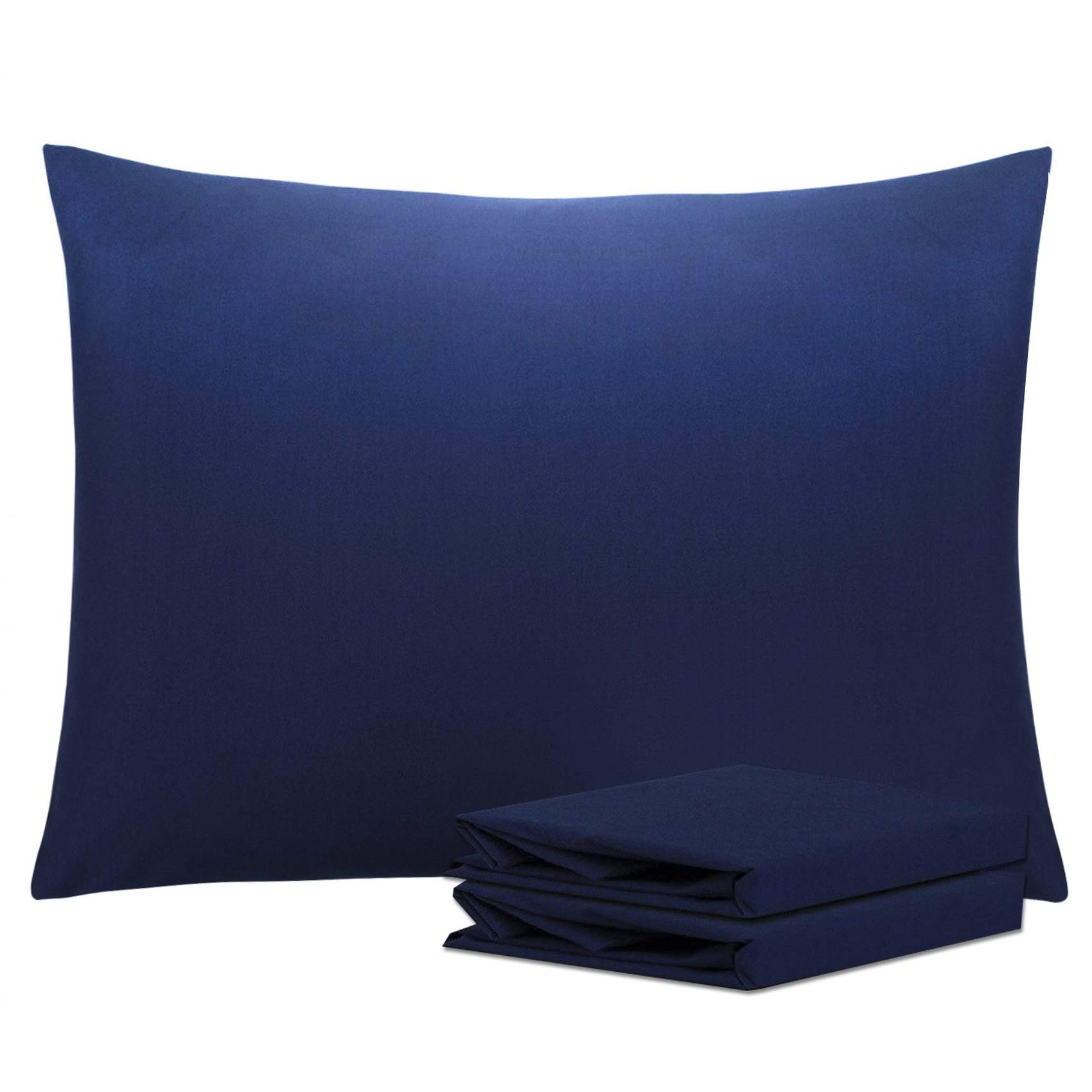 Photo 1 of NTBAY Standard Pillowcase Set - 2 Pack Brushed Microfiber 20x26 Pillowcases - Soft, Wrinkle-Free, Fade-Resistant, Stain-Resistant, Navy Blue Pillowcases with Envelope Closure - 20x26 Inches, Navy Blue