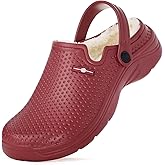 Men's Women's Lined Clogs Winter Waterproof Slippers Slip On Garden Shoes Non-Slip Home House Slipper Indoor Outdoor Mules with Soft Fleece Lining