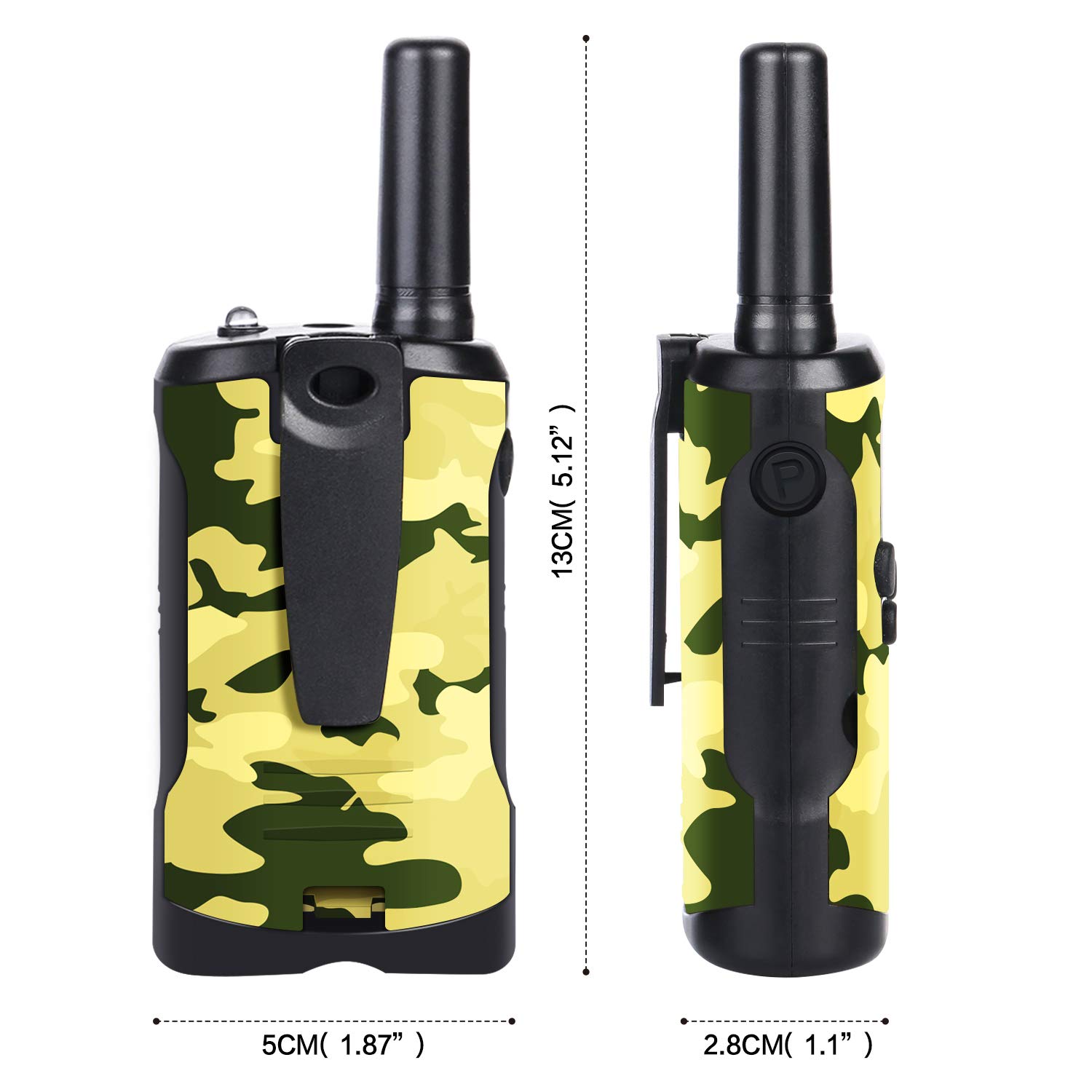 Peradix Walkie Talkie Bambini, 2 Pezzi Radio Ricetrasmittenti ,Portatili Wolki Toki ,8 Canali Walky Talky ,5km Distanza , Attrezzatura per l\'avventura All\'aperto