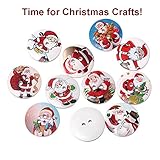 25 Fabulous Christmas Theme Wood Buttons 20mm each with Exclusive Shizaru Designs Gift Bag