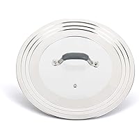 WISH Universal Pans Pots Lid Cover Fit All 7 Inch to 12 Inch Pots/Pans/Woks Stainless Steel and Glass Lid with Heat…