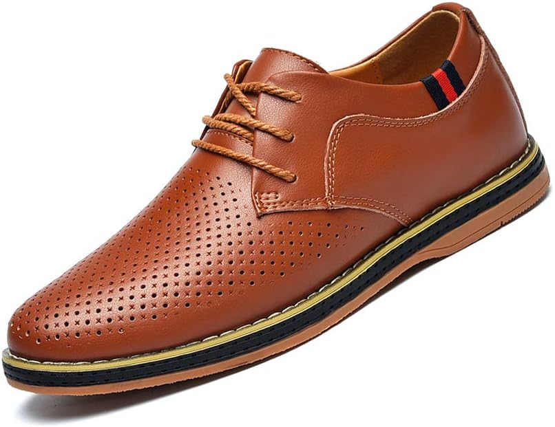 MOHEM Mens Dress Shoes Darren Men's Casual Premium Genuine Leather Lace-up Oxford Shoes