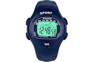 Viecaeio Kids Digital Watch, Multifunctional Shockproof Waterproof Boys Sport Outdoor, Birthday and Christmas Gift for 3-8 Years (Black)