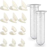 Zhanmai 12 Pairs Vampire Teeth Fangs 4 Sizes Halloween Party Accessories | Fake Vampire Fangs for Cosplay, Halloween Party Costume Accessories, Masquerade Dress up Favors, 12 Pairs 4 Sizes 2 Pellets
