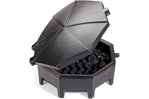 PIG Drum Funnel | Universal Poly Drum Funnel with Hinged Lid | for 55 gal. Plastic or Steel Tight-Head Drums | Black | DRM672-BK