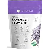 Kate Naturals Dried Lavender Flowers for Tea, Syrup, Lemonade (4oz) | Organic, Food Grade, Edible Culinary Grade Buds for Soap Making