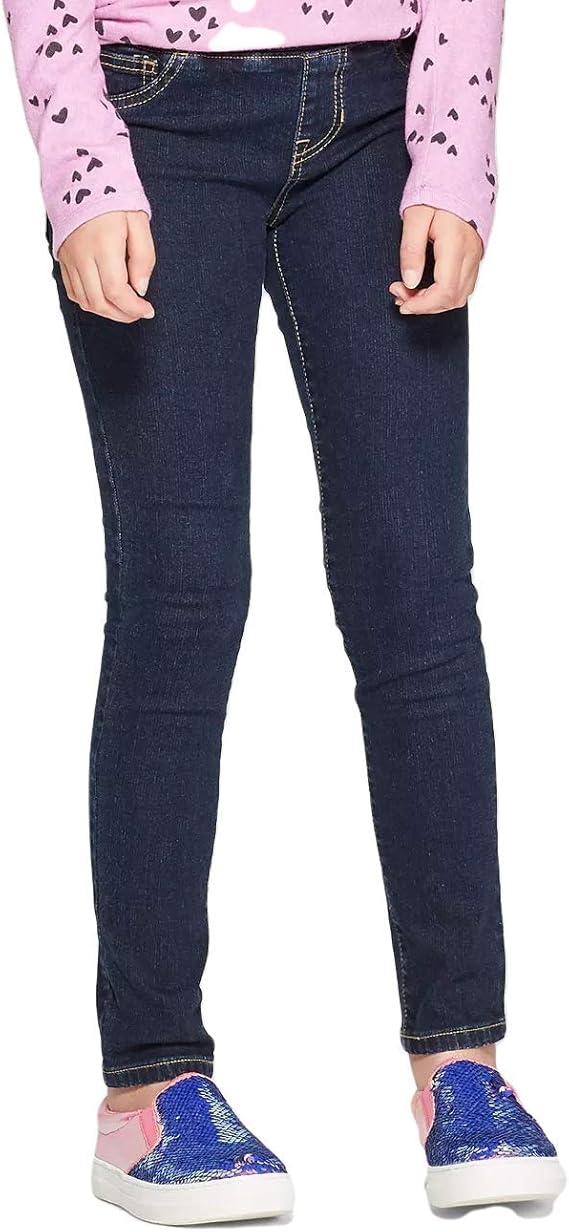 Cat & Jack jeans ajustados para niña, Desteñido oscuro , 10