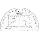 CYA MP-1 6" Half Circle Military Map Protractor - Mils Romer Scale Tool | Thick waterproof 6" half circle map protractor with mils &amp; romer scales. Fits 1:25k, 1:50k &amp; 1:100k UTM/MGRS charts.