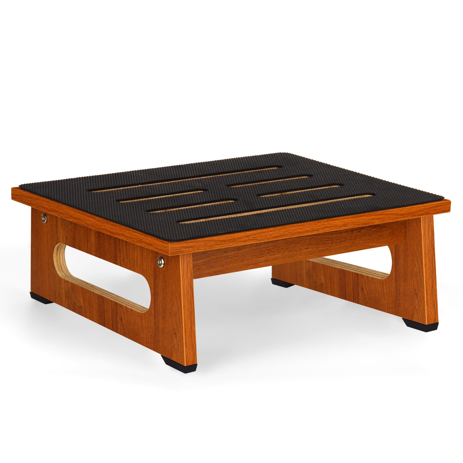 Wooden Step Stool for Adults Seniors with Non-Slip Rubber Feet Step, Heavy Duty Platform Stepping Stools with 450 LBS Capacity for Bedroom Kitchen Bathroom, Bed Steps for High Beds, Bedside Support