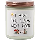 Lavender 'Wish You Lived Next Door' Scented Candle – 8oz Soy Wax Jar, 50-Hour Burn – Long-Distance Gift for Couples, Friends & Missing Someone