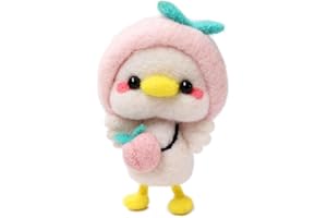 BAGERLA Needle Felting Supplies Kits, Needle Felting Kit Beginner with Tools, Felting Foam Mat, Colorful Wool, Felting Kit for DIY Handcraft Duck with Needle Felting Material (Peach Duck)