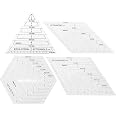 Kigley 8 Piece Half Hexagon Acrylic Quilting Templates - 1 To 7 Inch Rulers With 1/4" Seam Allowance