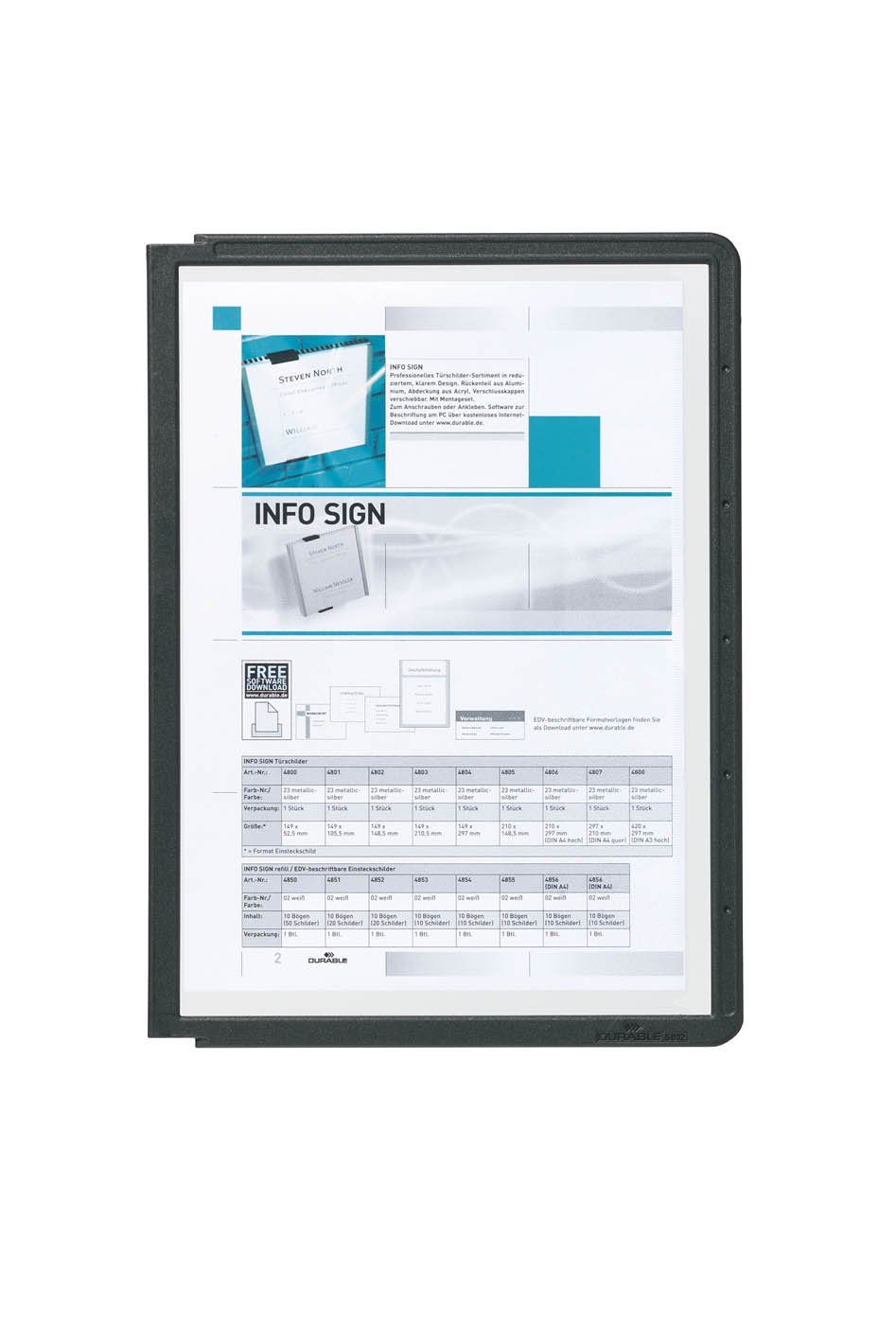 Durable 581201 Display panels Sherpa A5, 5-Piece, Black