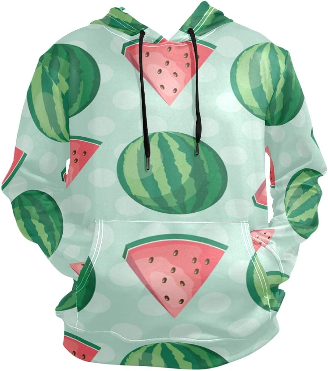 NYTTT Tropical Green Watermelon Hoodies 3D Print Athletic Hooded ...