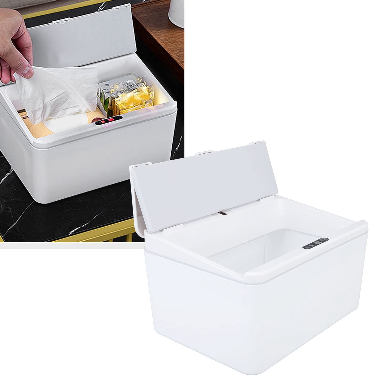 Topyond Automatic Trash Can, 2 Gallon Touchless Motion Sensor Rubbish Bin with Lid, USB Rechargeable Smart Garbage Can, for Kitchen, Office, Living Room, Bedroom, RV